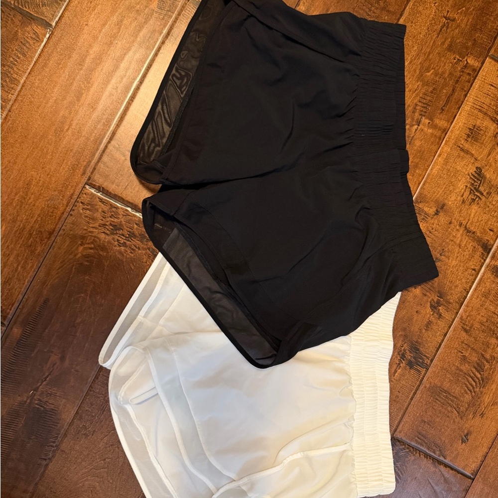 Athleta Black and White Athletic Shorts Duo